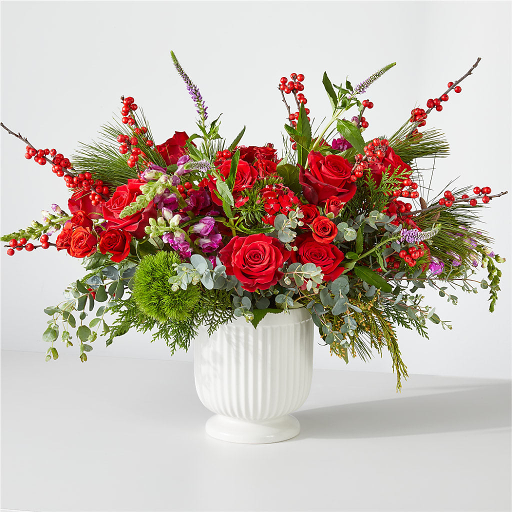 Big Red Bow Bouquet – EMERY'S FLOWERS & CO, Maumee OH