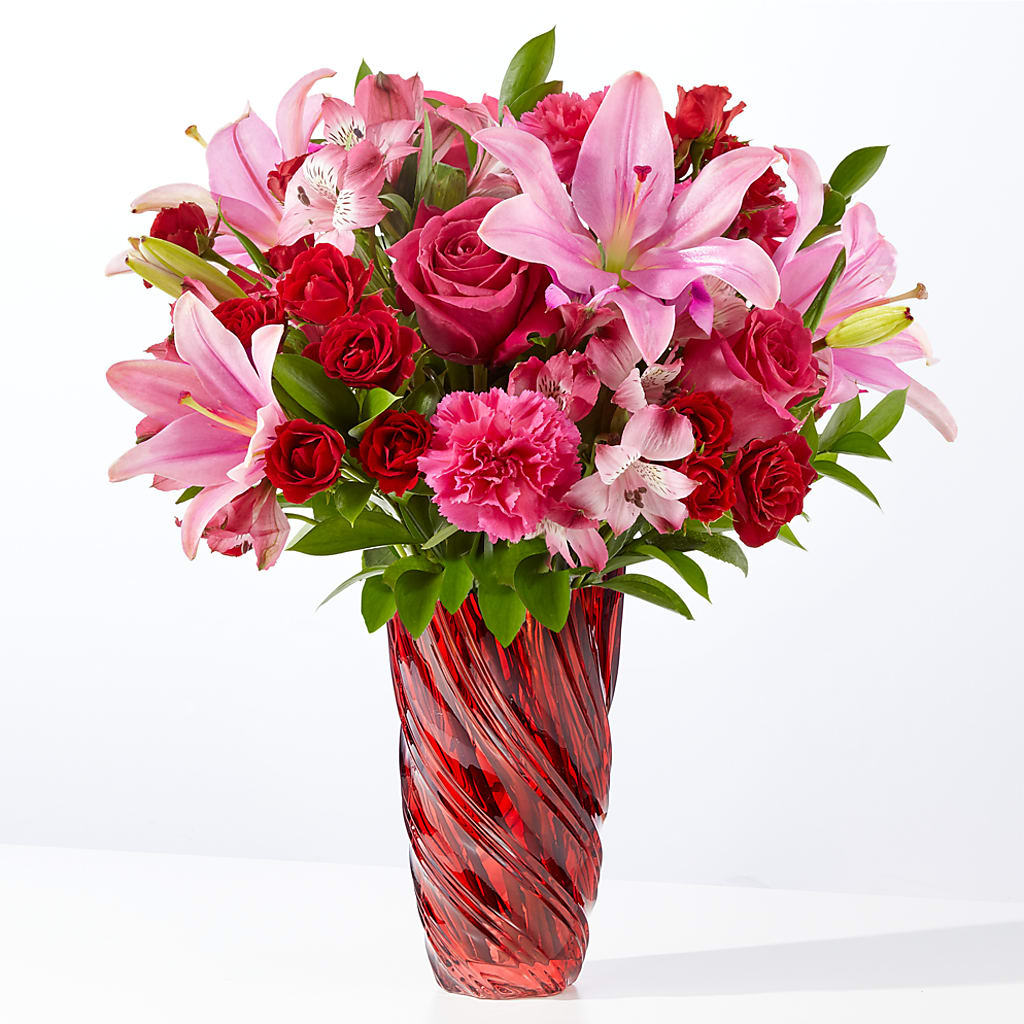 In Love Bouquet with Luxe Swirl Vase – EMERY'S FLOWERS & CO, Maumee OH