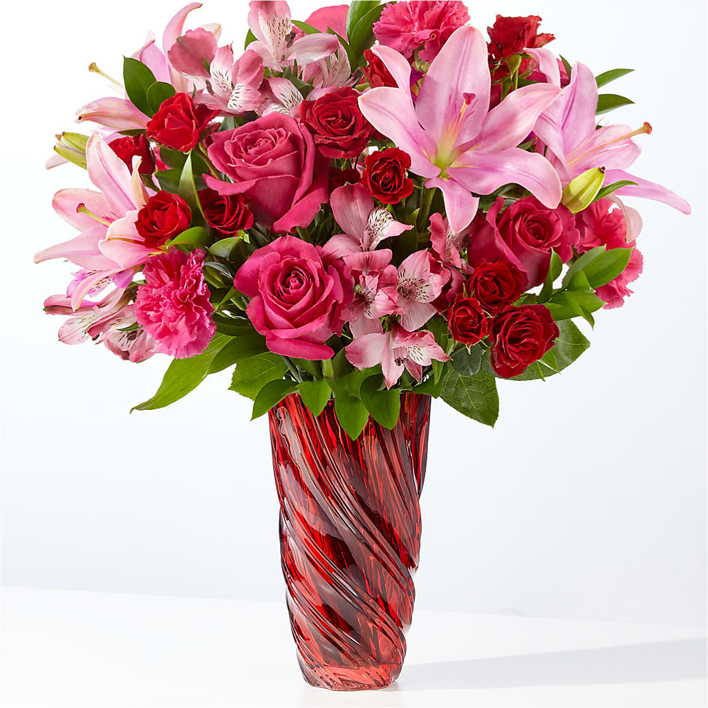 In Love Bouquet with Luxe Swirl Vase – EMERY'S FLOWERS & CO, Maumee OH