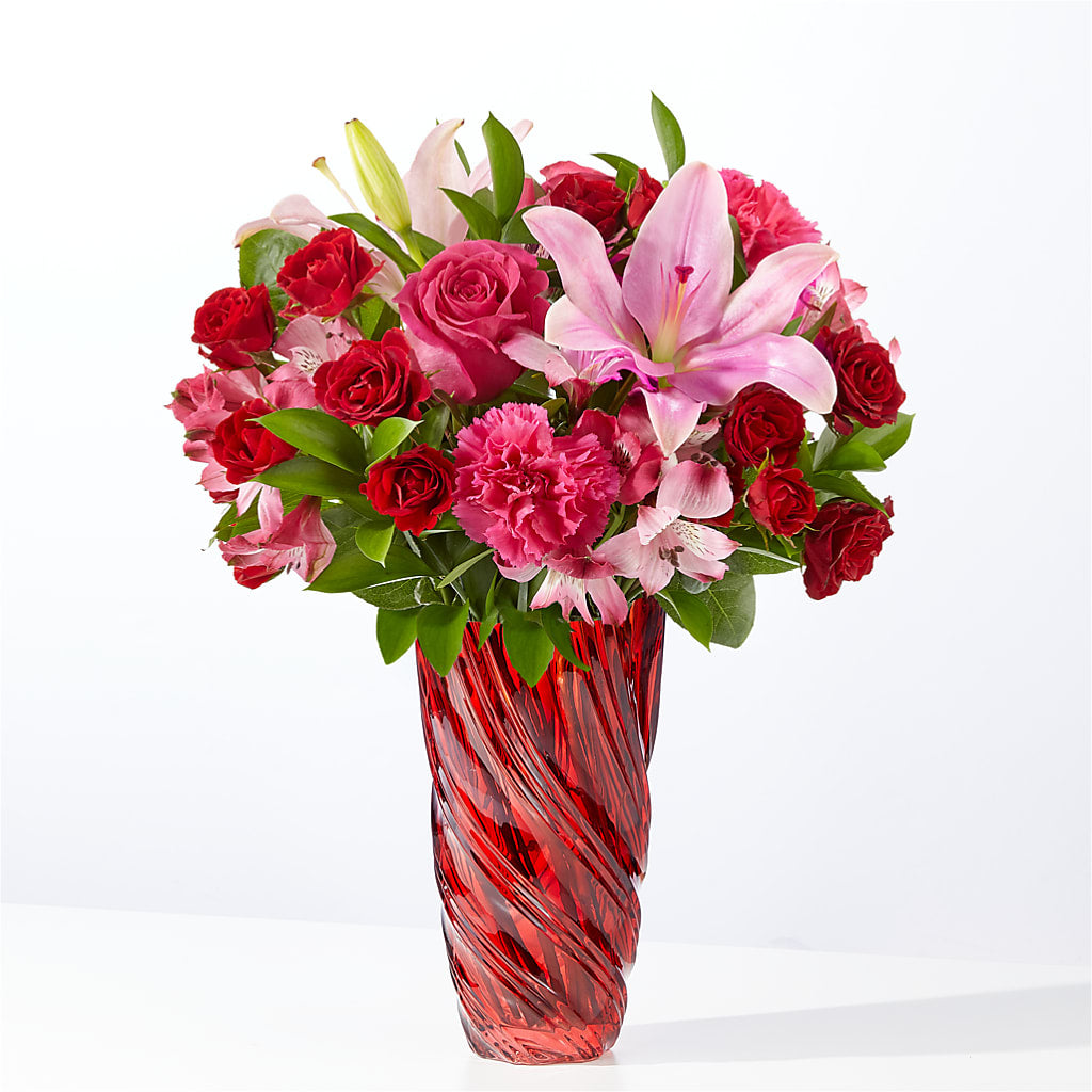 In Love Bouquet with Luxe Swirl Vase – EMERY'S FLOWERS & CO, Maumee OH