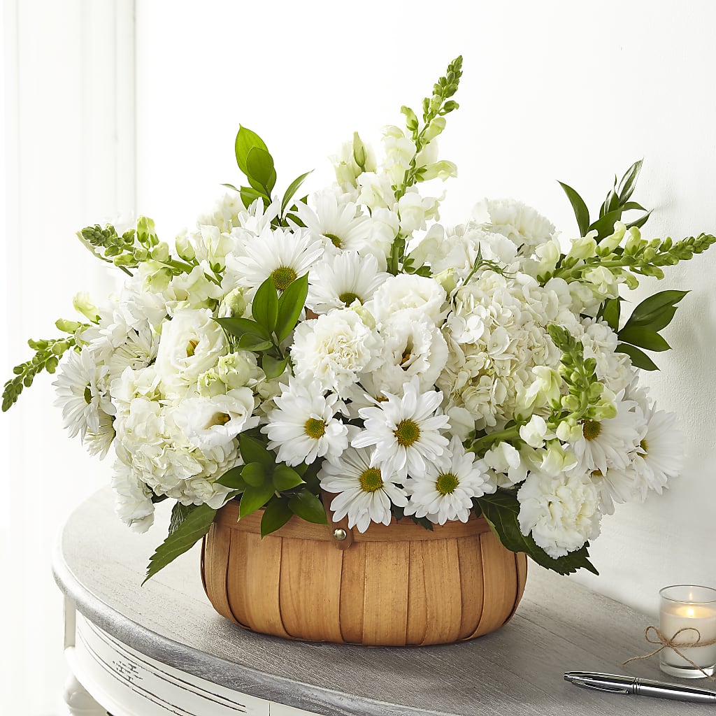 Pure Ivory Basket – EMERY'S FLOWERS & CO, Maumee OH