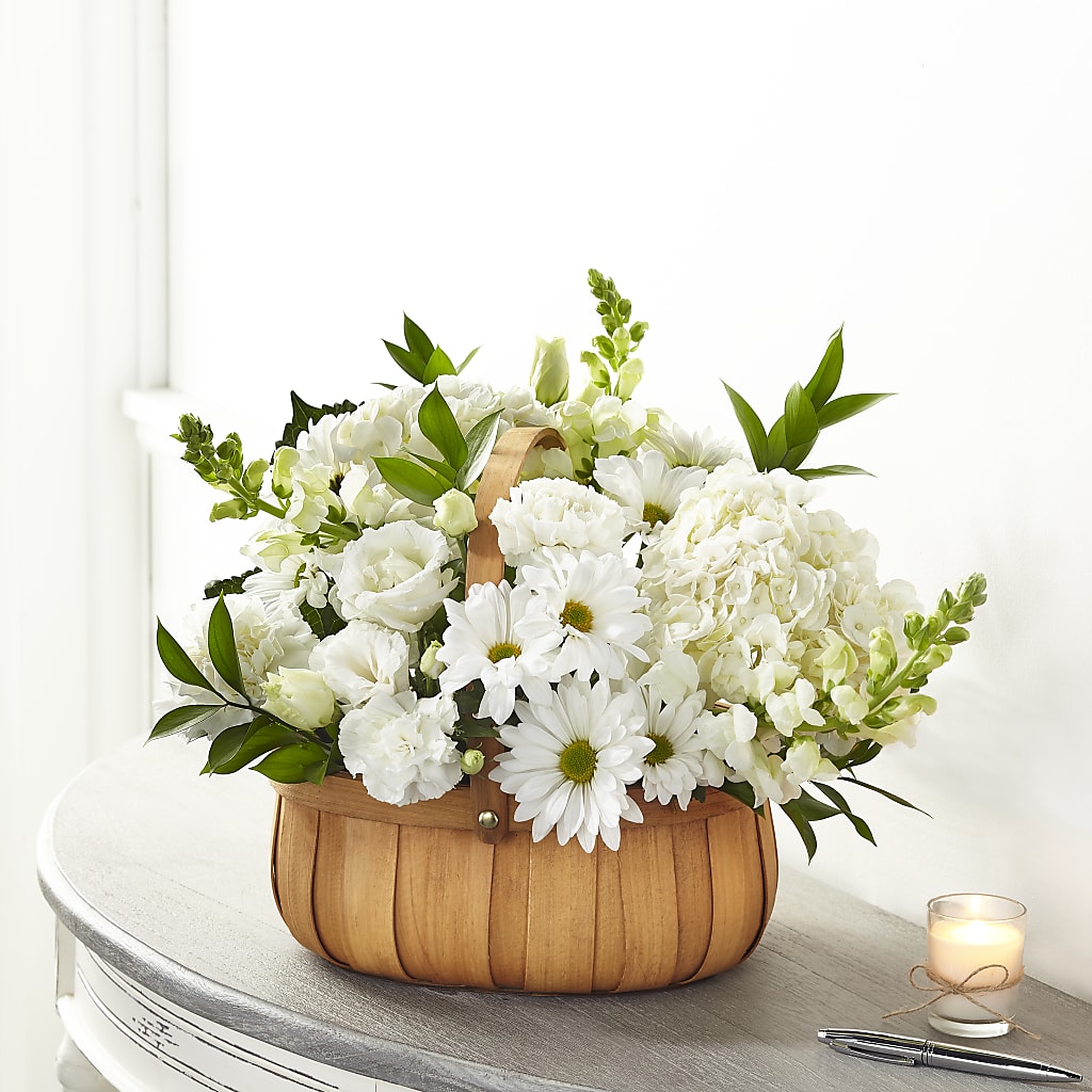 Pure Ivory Basket – EMERY'S FLOWERS & CO, Maumee OH