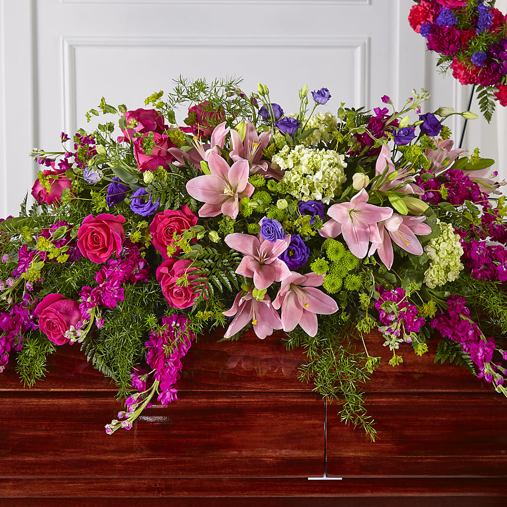 Radiant Tribute Casket Spray – EMERY'S FLOWERS & CO, Maumee OH