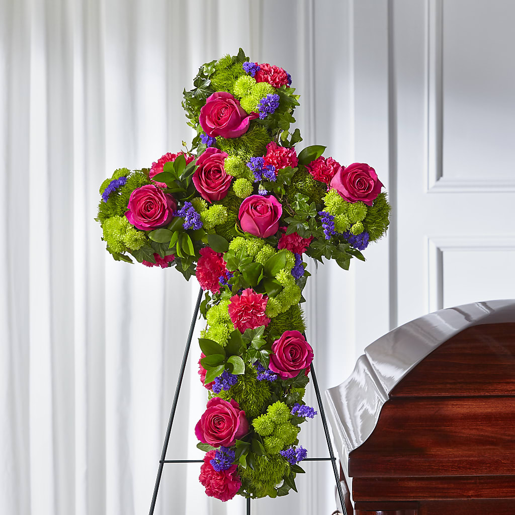 Tribute Rose Floral Cross – EMERY'S FLOWERS & CO, Maumee OH