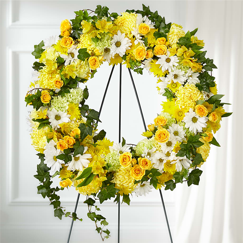 Golden Remembrance Wreath – EMERY'S FLOWERS & CO, Maumee OH