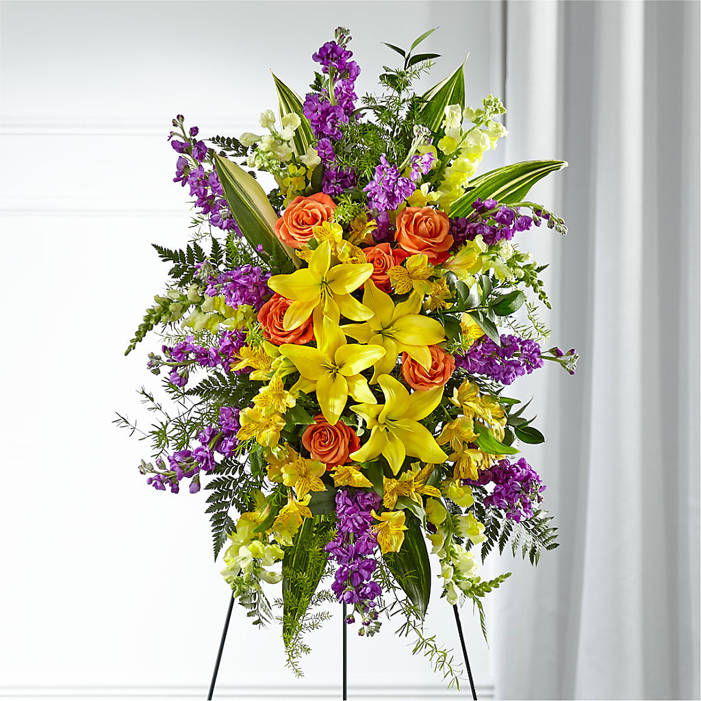 Thoughtful Prayers Standing Spray – EMERY'S FLOWERS & CO, Maumee OH