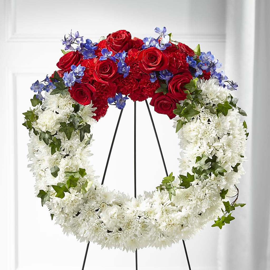 Patriotic Passion Wreath – EMERY'S FLOWERS & CO, Maumee OH