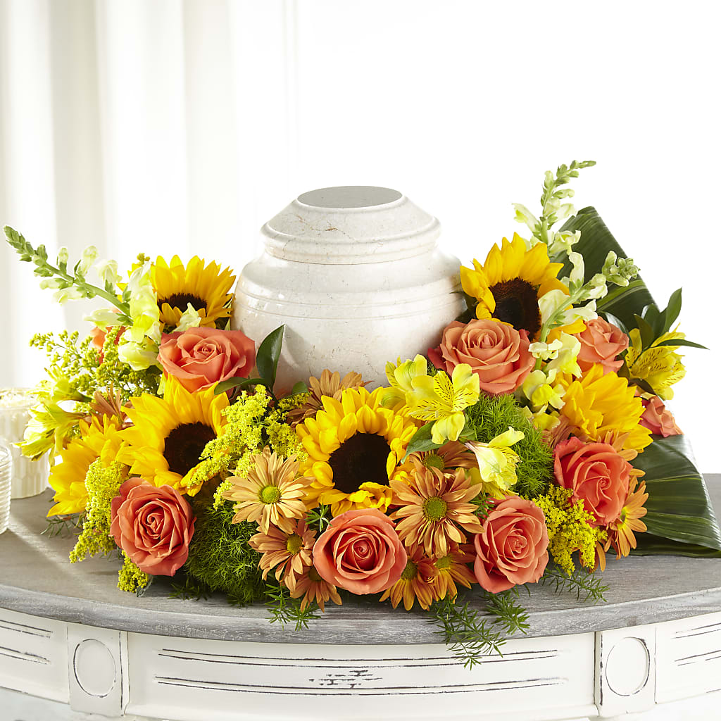 Faithful Sunflower Cremation Adornment – EMERY'S FLOWERS & CO, Maumee OH