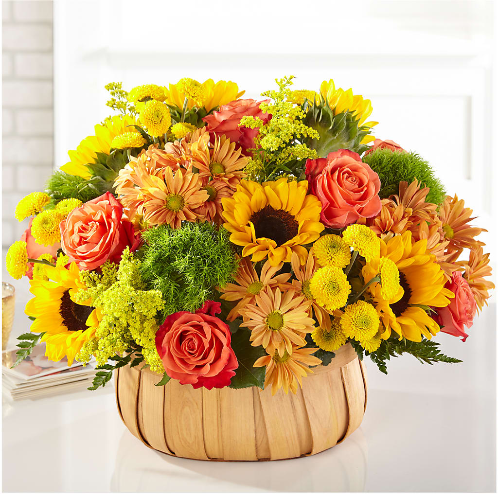 Harvest Sunflower Basket – EMERY'S FLOWERS & CO, Maumee OH