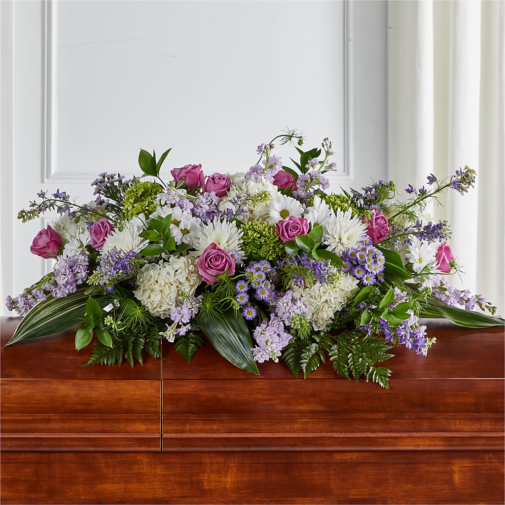 Meadows of Serenity Casket Spray – EMERY'S FLOWERS & CO, Maumee OH
