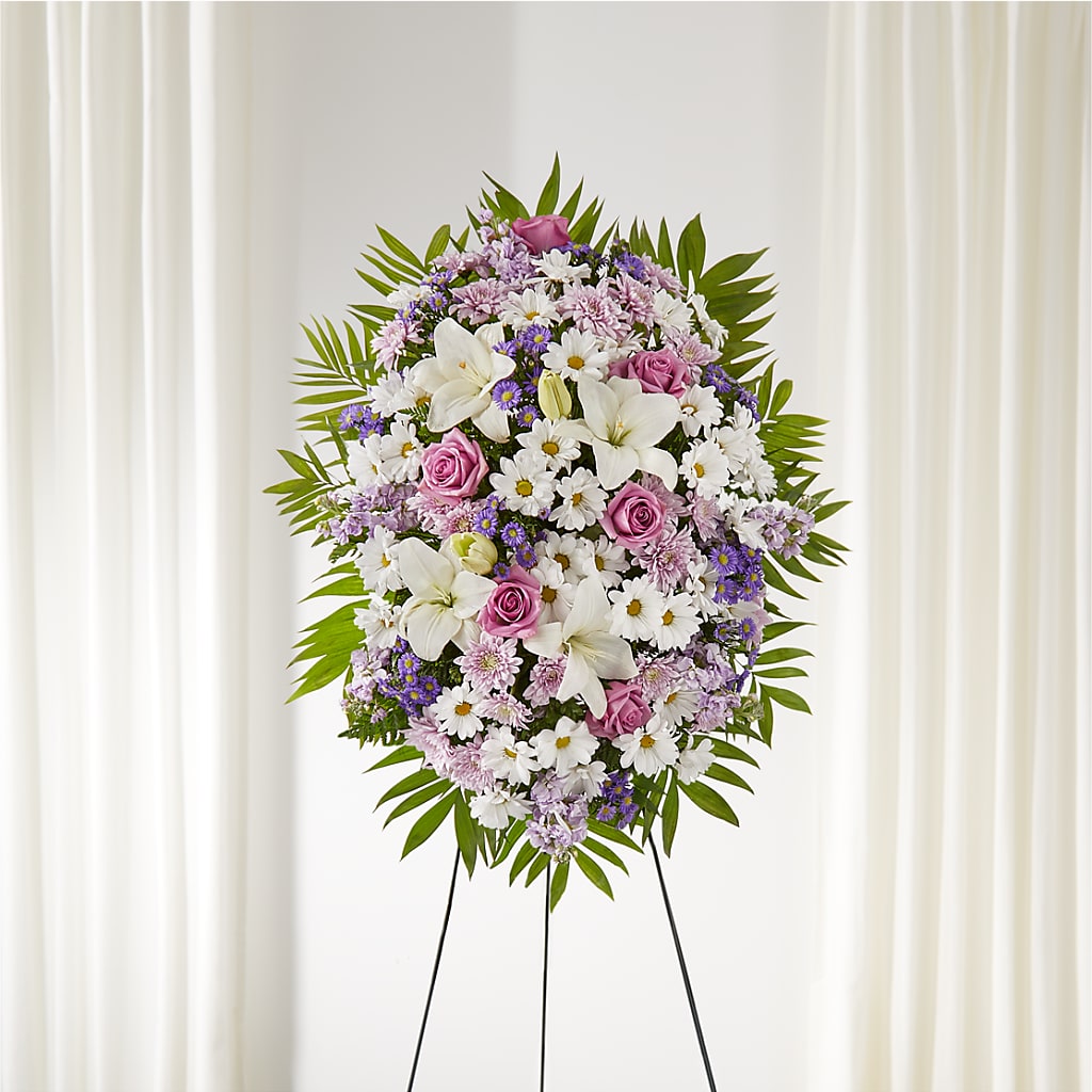 Surrounded by Love Standing Spray – EMERY'S FLOWERS & CO, Maumee OH