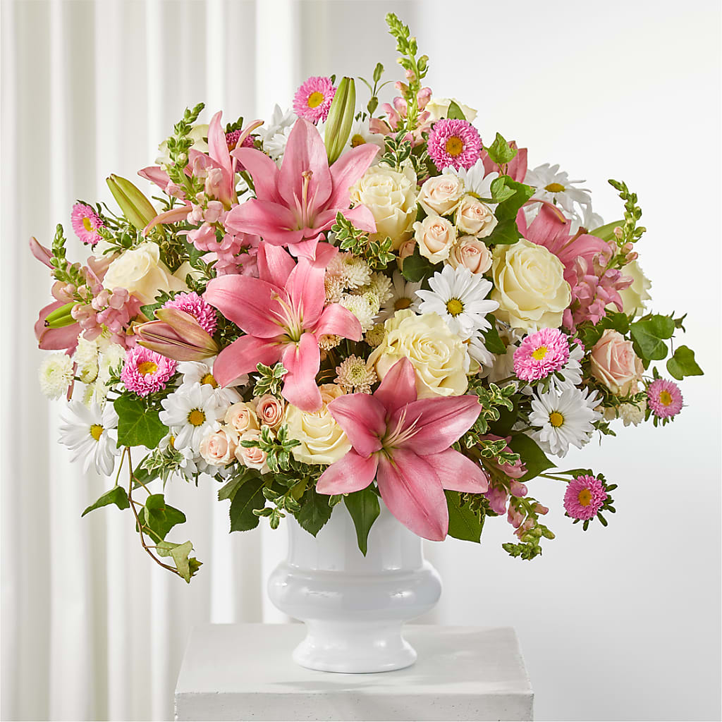 Empathetic Blooms Urn Arrangement – EMERY'S FLOWERS & CO, Maumee OH