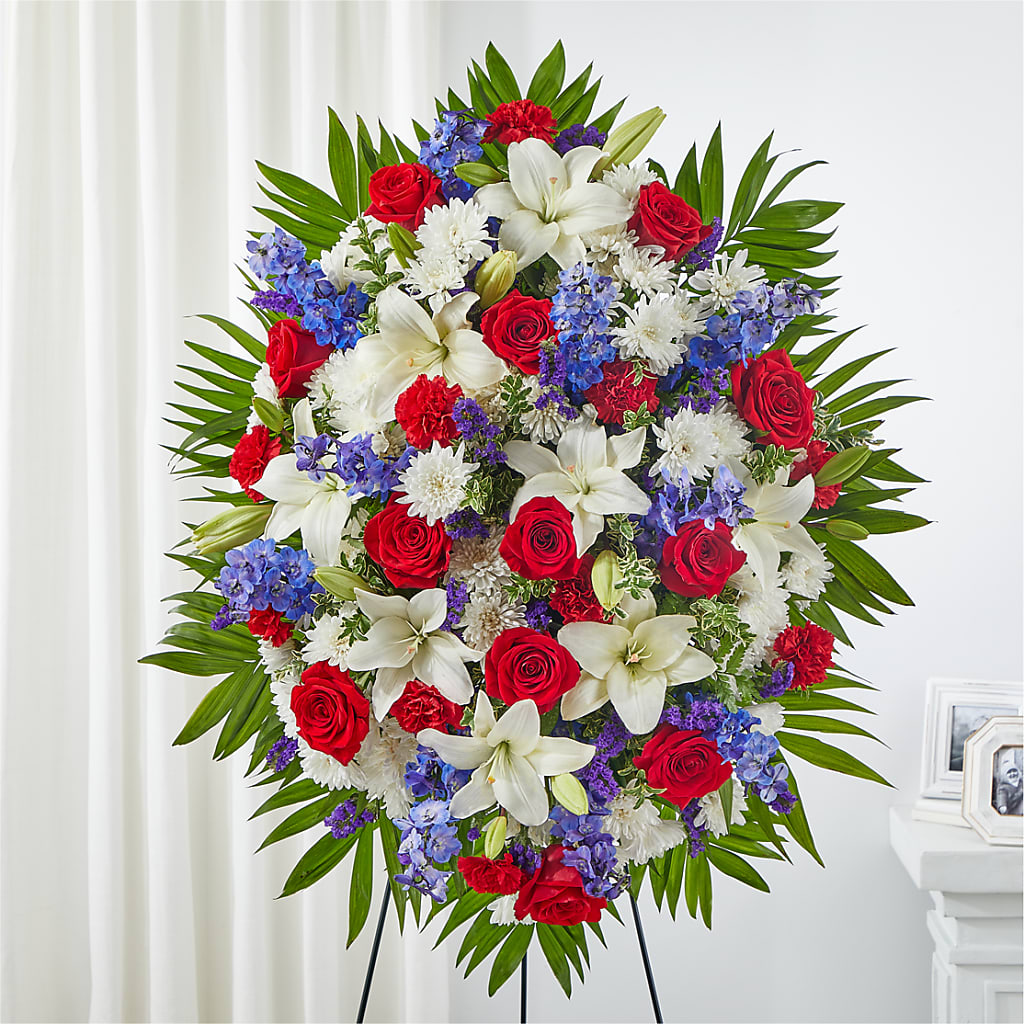 Cherished Service Standing Spray – EMERY'S FLOWERS & CO, Maumee OH