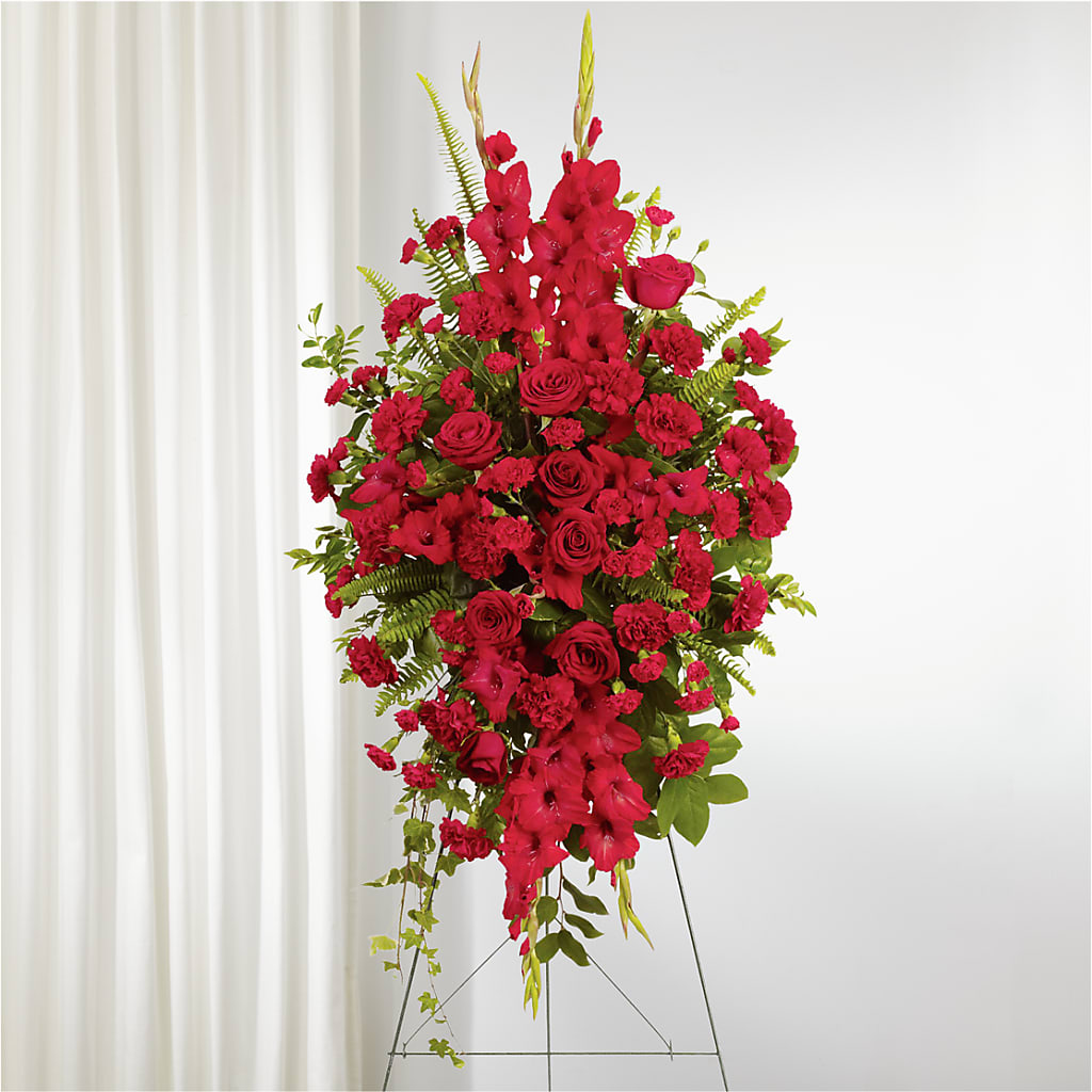 From the Heart Standing Spray – EMERY'S FLOWERS & CO, Maumee OH