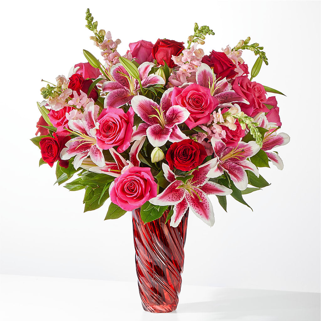 Always You Bouquet with Luxe Swirl Vase – EMERY'S FLOWERS & CO, Maumee OH