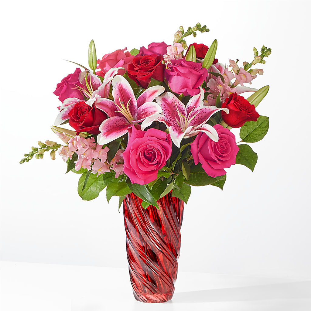 Always You Bouquet with Luxe Swirl Vase – EMERY'S FLOWERS & CO, Maumee OH