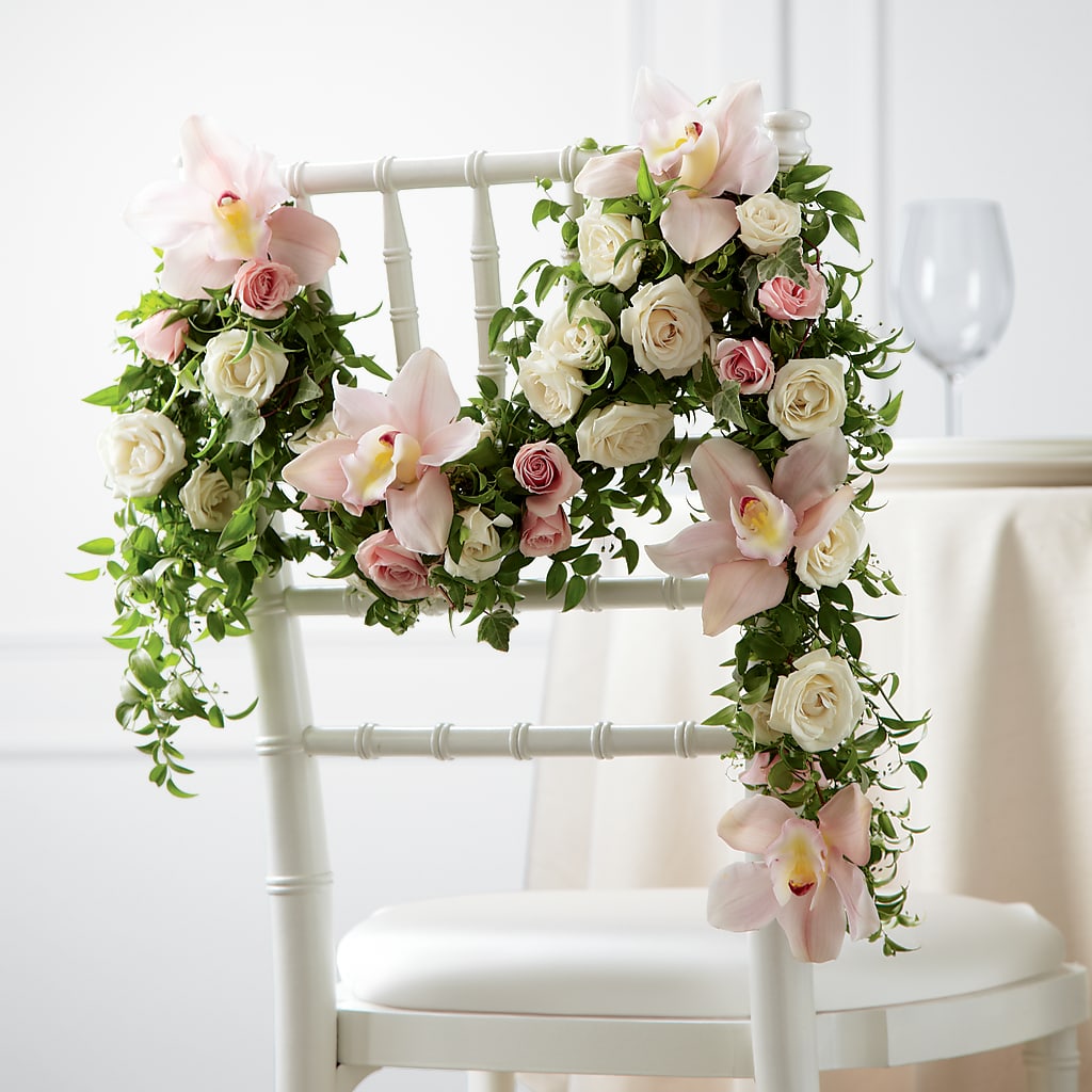 Orchid Rose Chair Décor – EMERY'S FLOWERS & CO, Maumee OH