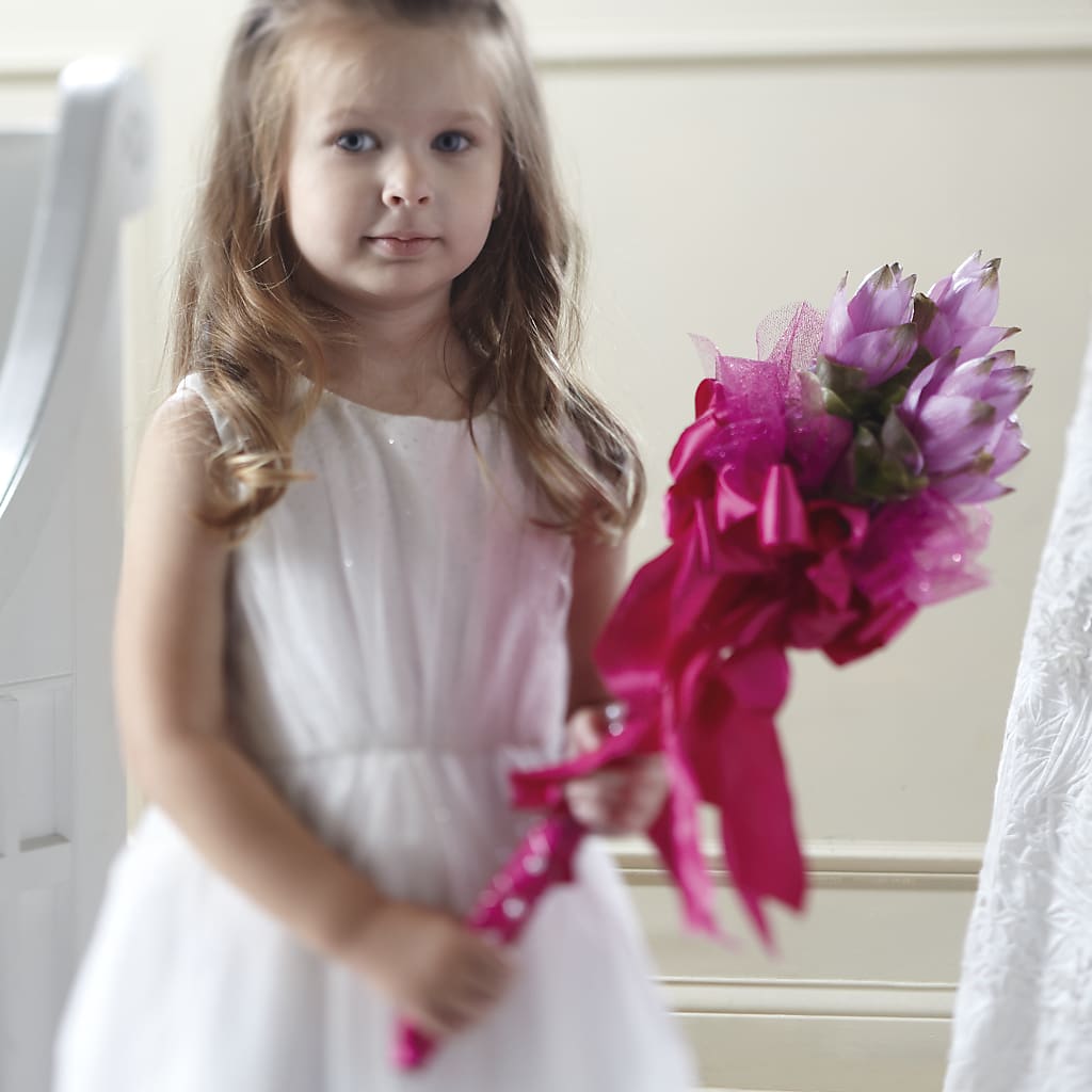 Sparkle Pink Flower Girl Bouquet – EMERY'S FLOWERS & CO, Maumee OH