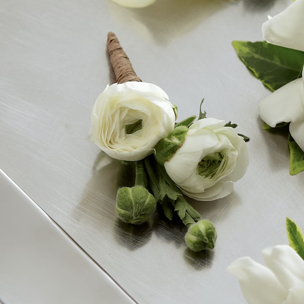 White Ranunculus Boutonniere – EMERY'S FLOWERS & CO, Maumee OH