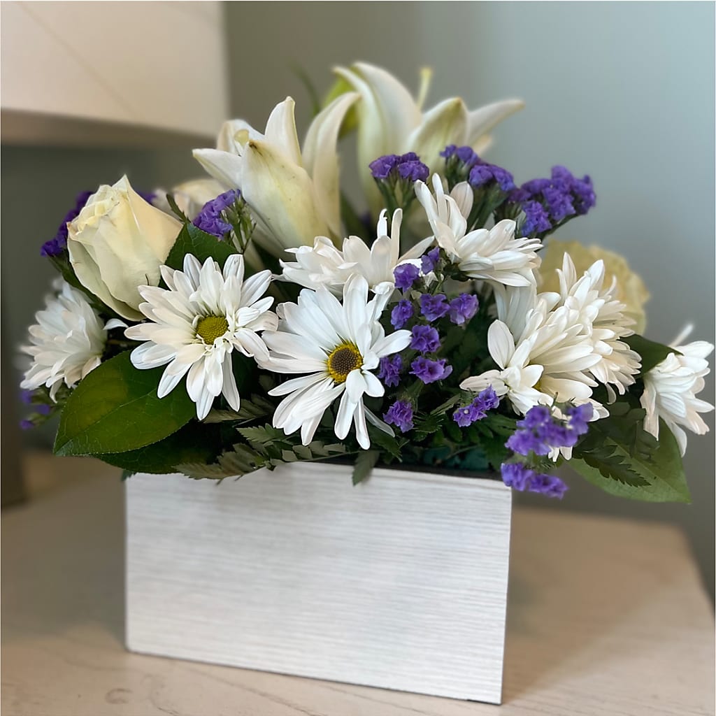 Beyond Blue Box Bouquet – EMERY'S FLOWERS & CO, Maumee OH