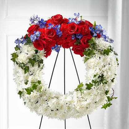 Patriotic Passion Wreath – EMERY'S FLOWERS & CO, Maumee OH
