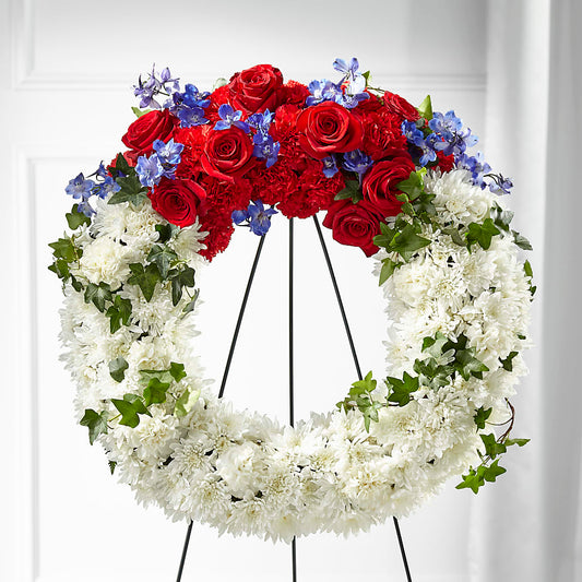 Patriotic Passion Wreath – EMERY'S FLOWERS & CO, Maumee OH