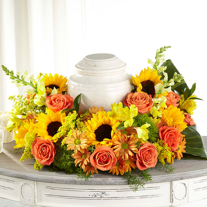 Faithful Sunflower Cremation Adornment – EMERY'S FLOWERS & CO, Maumee OH