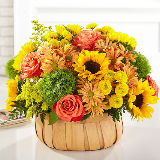 Harvest Sunflower Basket – EMERY'S FLOWERS & CO, Maumee OH