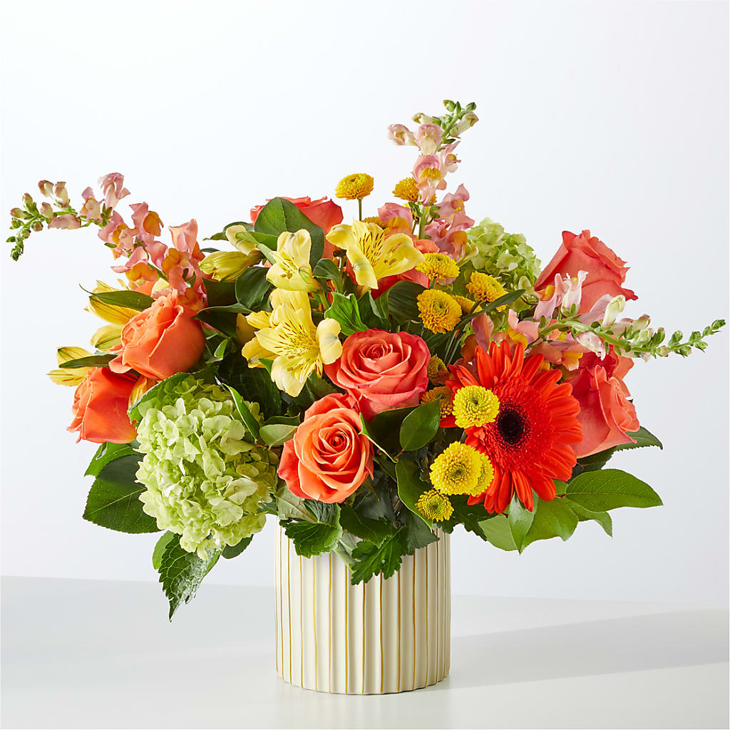 Autumn Sunshine Bouquet with Ivory Vase – EMERY'S FLOWERS & CO, Maumee OH