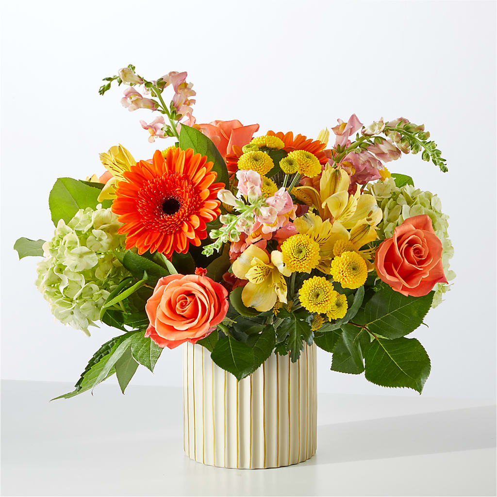 Autumn Sunshine Bouquet with Ivory Vase – EMERY'S FLOWERS & CO, Maumee OH