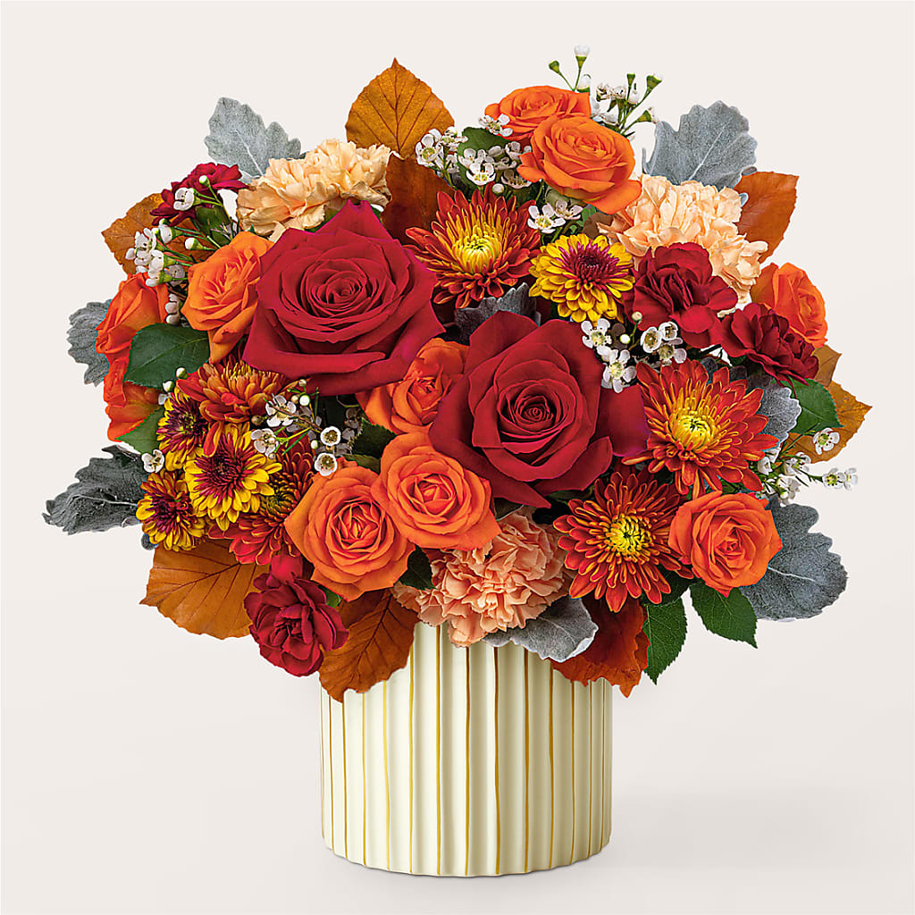 Merlot Bouquet with Ivory Vase – EMERY'S FLOWERS & CO, Maumee OH