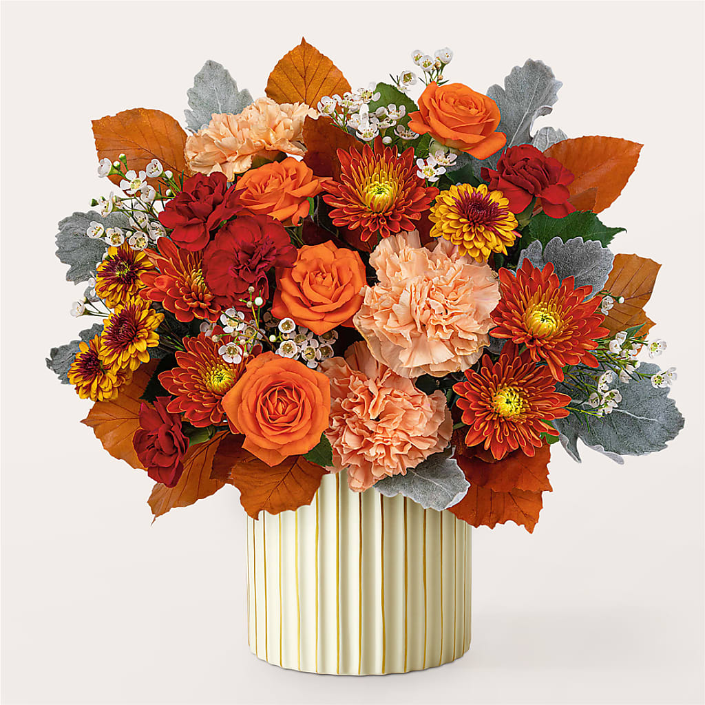 Merlot Bouquet with Ivory Vase – EMERY'S FLOWERS & CO, Maumee OH