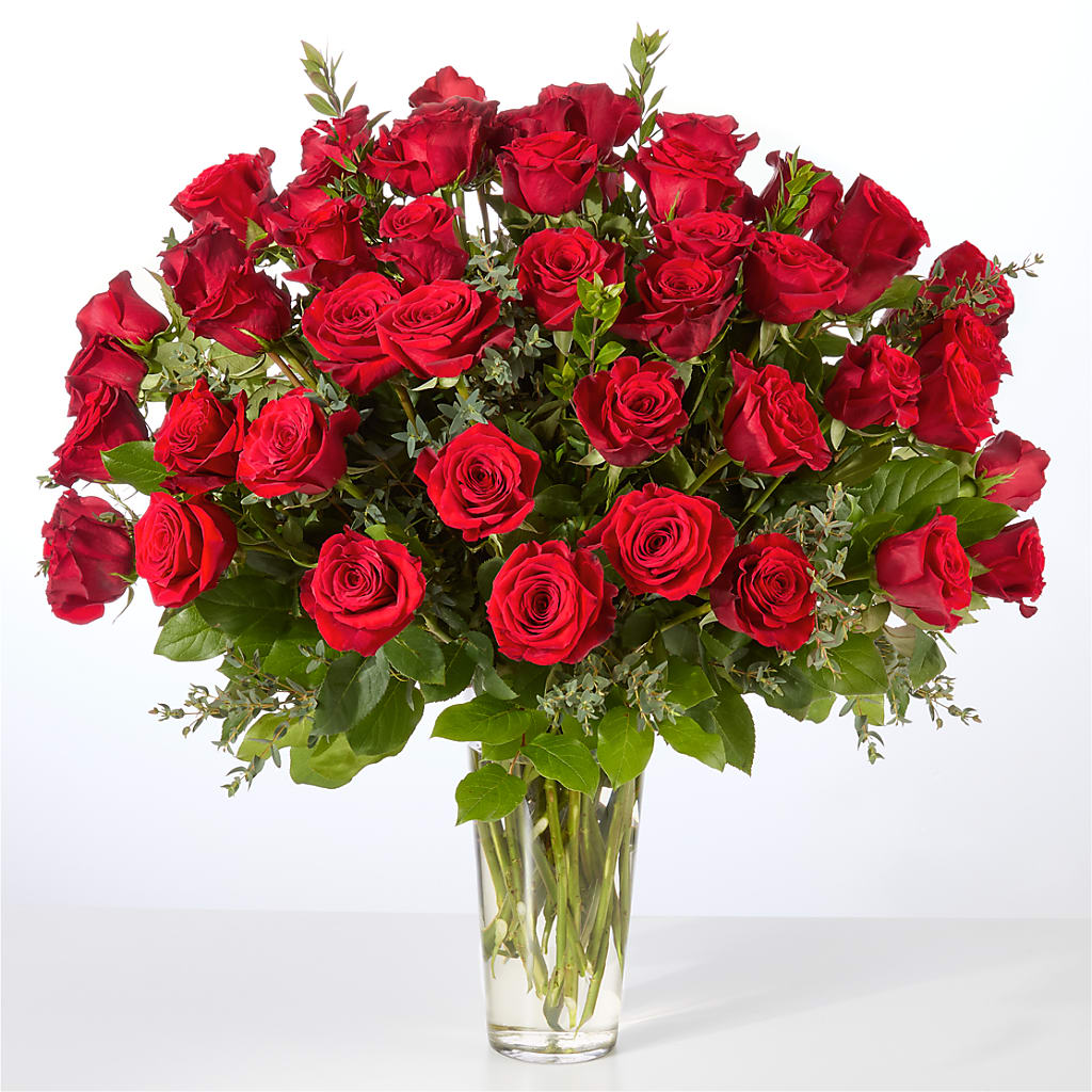 Forever Yours Fifty Stem Red Rose Bouquet – EMERY'S FLOWERS & CO, Maumee OH