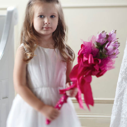 Sparkle Pink Flower Girl Bouquet – EMERY'S FLOWERS & CO, Maumee OH